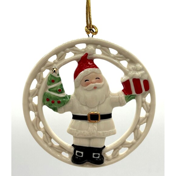 Lenox Pierced Figural Santa Christmas Ornament Bone China 24K Gold Accent 890028 - Picture 10 of 16